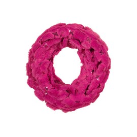 ScarvesMe Faux Fur Glitter Cross Accent Soft Cozy Infinity Loop Scarf (Fuchsia)