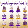 Purple and Gold Birthday Decorations – 12PCS Honeycomb Table Centerpieces