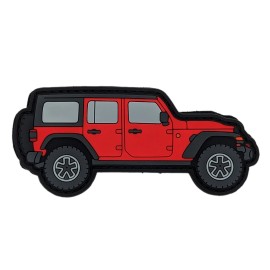 Unbranded Jeep Wrangler JL 4 Door PVC Rubber Patch Hook Backing for Headliner Collectible - Firecracker Red