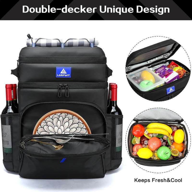 Laripwit 54 Cans Backpack Cooler Insulated Leak-Proof Large Leather Cooler