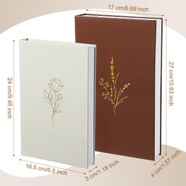 Cinnvoice Set of 2 Decorative Books Boxes, Faux Books for Decoration Stacked Books for Coffee Tables Decor Bookshelves Decor Home Decor, Fake Books Fashion Storage Boxes (Beige Brown)