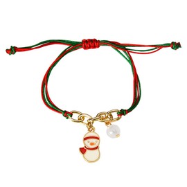 Christmas Xmas Bracelet for Women Girls Ghristmas Gifts for Mom Daughter Girlfriend Wife Christmas Snowman Pendant Braided Bracelets for Friend Sister Christmas Presents