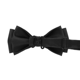 axy Mens Bow Tie Pre-tied Confirmation Adjustable Wedding Color FLI4B, black