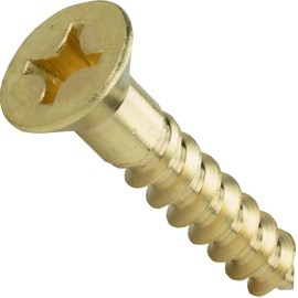#10 x 3/4" Solid Brass Wood Screws Flat Head Phillips Drive Qty 100 D&J