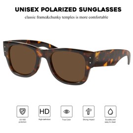 mosanana Trendy Square Sunglasses for Women Men Cool Chunky Vintage Fashion Modern Designer Polarized Stylish Retro Sunnies Tortoise Shell MS52366