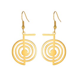 EUEAVAN Cho Ku Rei Reiki Symbol Necklace Cho Ku Rei Energy Symbol Amulet Healing Reiki Pendant for Women Sacred Geometry Necklace Yoga Power Spiral Meditation Jewellery, Stainless Steel