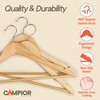 Natural Wooden Hangers 60 Pack – Heavy-Duty with 360° Swivel