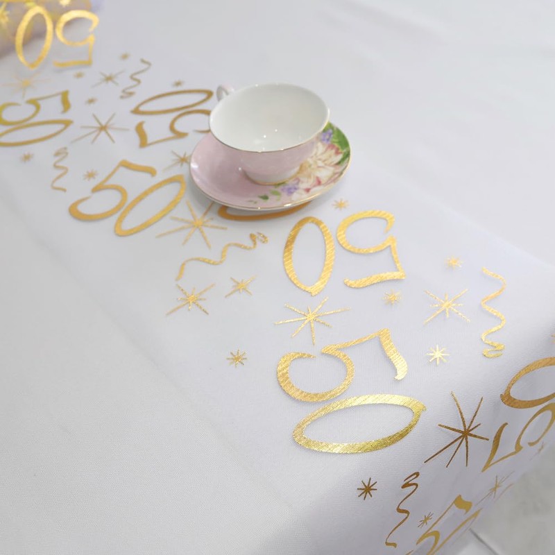 Yontree 50th Birthday Decoration Table Decoration Birthday Table Runner for