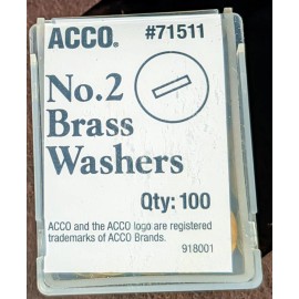 ACCO 71511 No.2 Brass Washers, 1/2" Diameter, Pack of 100 #BUY MORE & SAVE $$$!#