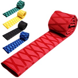 SPEEDMARK Rubber Grip Fishing Protective Cover Anti-Slip Heat Shrink Tubing (0.6 inch to 0.3 inch (15 mm to 8.5 mm) (Inner Diameter) 0.6 x 9.8 inches (15 x 250 mm), Red
