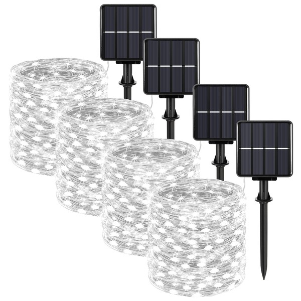 BesLowe Extra-Long 288FT 800LED Solar Fairy String Lights, 4-Pack 72FT