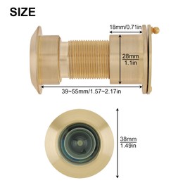HOJLKLD Door Viewer Peephole, Solid Brass 220-degree Peephole with 1-1/10" Drill Bit for 1-21/32" to 2-1/8" Doors, Peep Holes with Privacy Cover (Satin Gold)
