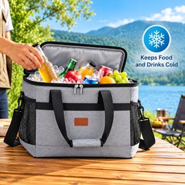 35L Insulated Cooler Bag for Food and Drinks – Collapsible Large-Capacity Design for Camping, Picnics and Family Trips