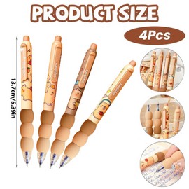 Omeblos Erasable Pens,Erasable Gel Pens,Blue Ink 4 Pack,0.5mm Cute Capybara Pen Cartoon Capybara Gel Ink Eraser Pen for Kids Boys Women Office School Supplies Creative Writing Students Children Gifts