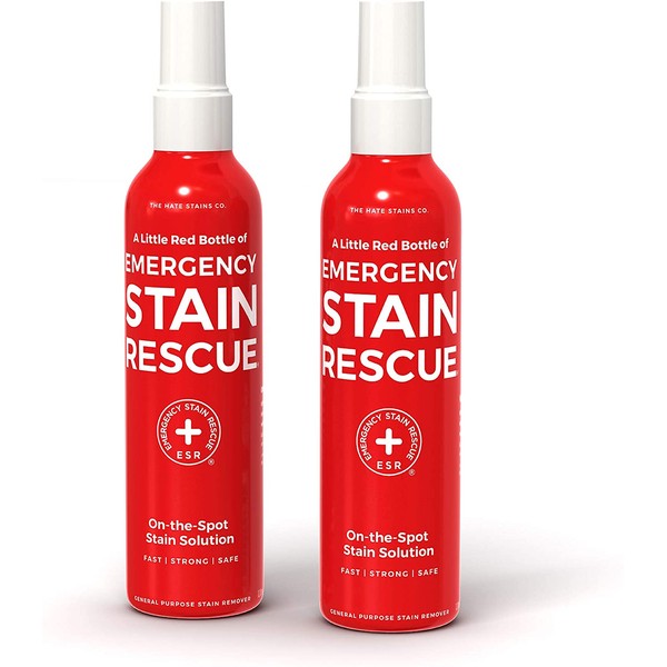Emergency Stain Rescue Stain Remover – All Purpose Direct Spray for Carpet, Upholstery, Clothes, Add to Laundry. Works on Fresh & Old Organic or Inorganic Stains (120ml, 4 oz Spray Bottles) 2 Pack