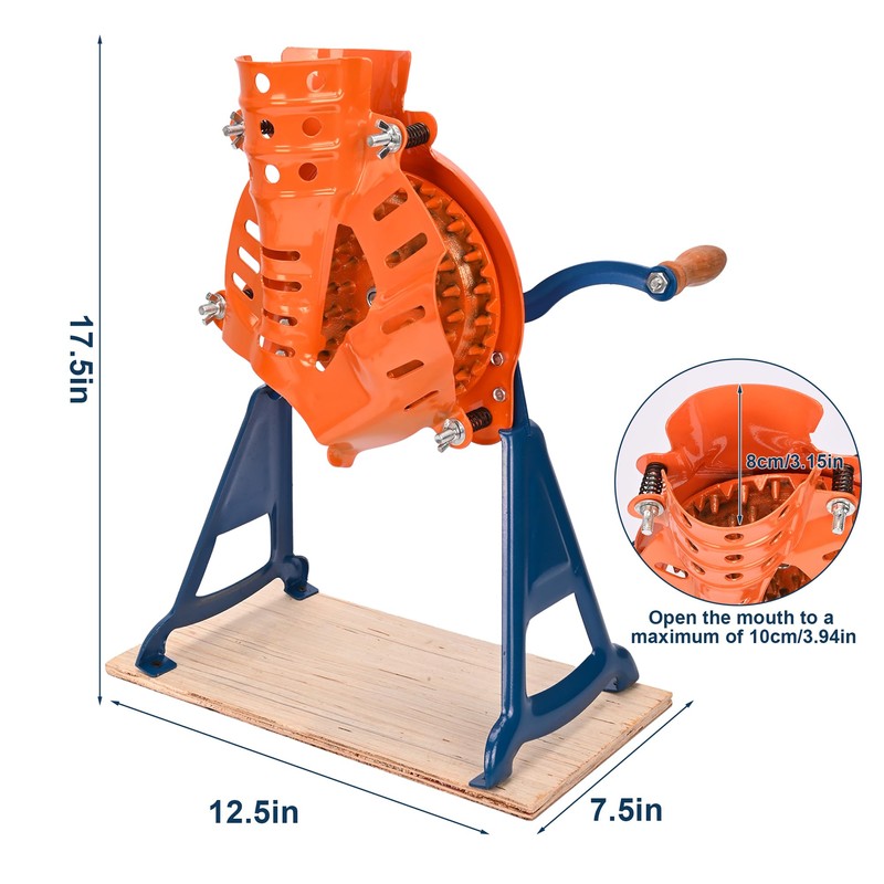 WYJREES Corn Sheller Hand Crank, Steel Corn Cob Thresher with