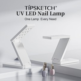 Tipsketch UV Nail Lamp UV Light for Nails - 18W Fast Curing LED, Suitable for All Gel Polishes, Dual Timing, Type-C Connectivity, Ideal for Professional and Home Manicures(White)