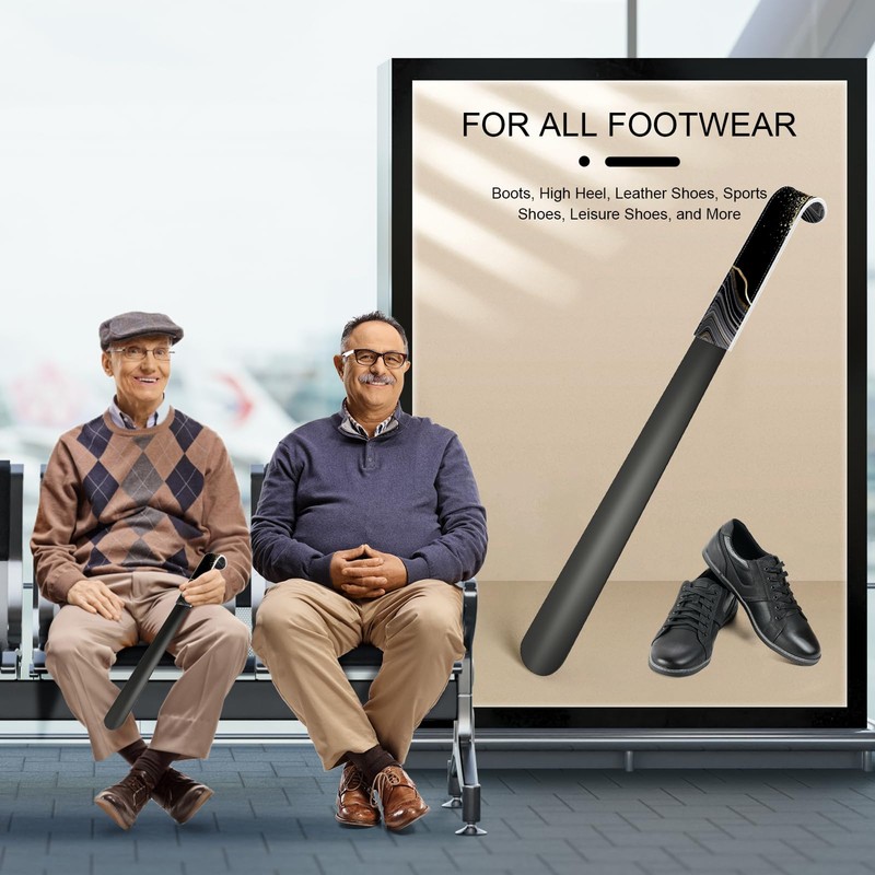 Gukeniu 16.5 Inch Long Handle Shoe Horn for Seniors Men