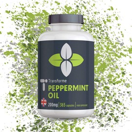 Transforme High Strength Peppermint Oil 200mg Capsules Softgels - 365 Softgels (1 Year Supply) Easy to Digest - Rapid Release - High Absorption - Gluten Free