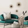 Homeroots Set Of 3 Starburst Black And Gold Metal Wall