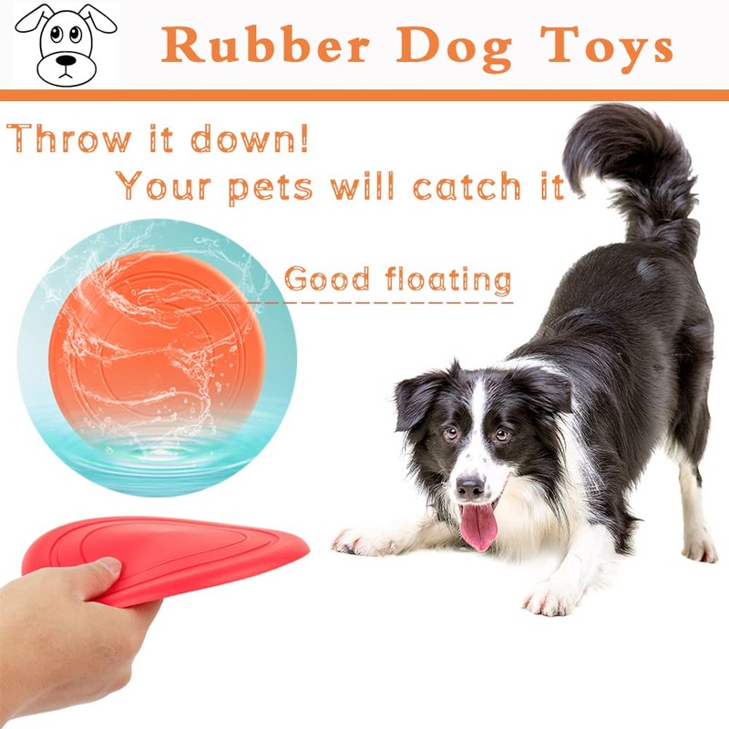 Bvrbaory 6 Pack Dog Flying Discs - Interactive, Soft Floating