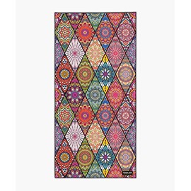 Tesalate - The Original Sand Free Travel Beach Towel Blanket-Quick Fast Dry Super Absorbent Lightweight Thin Microfiber Towels for Pool Swimming Bath Camping Yoga Gym (Bohemian)