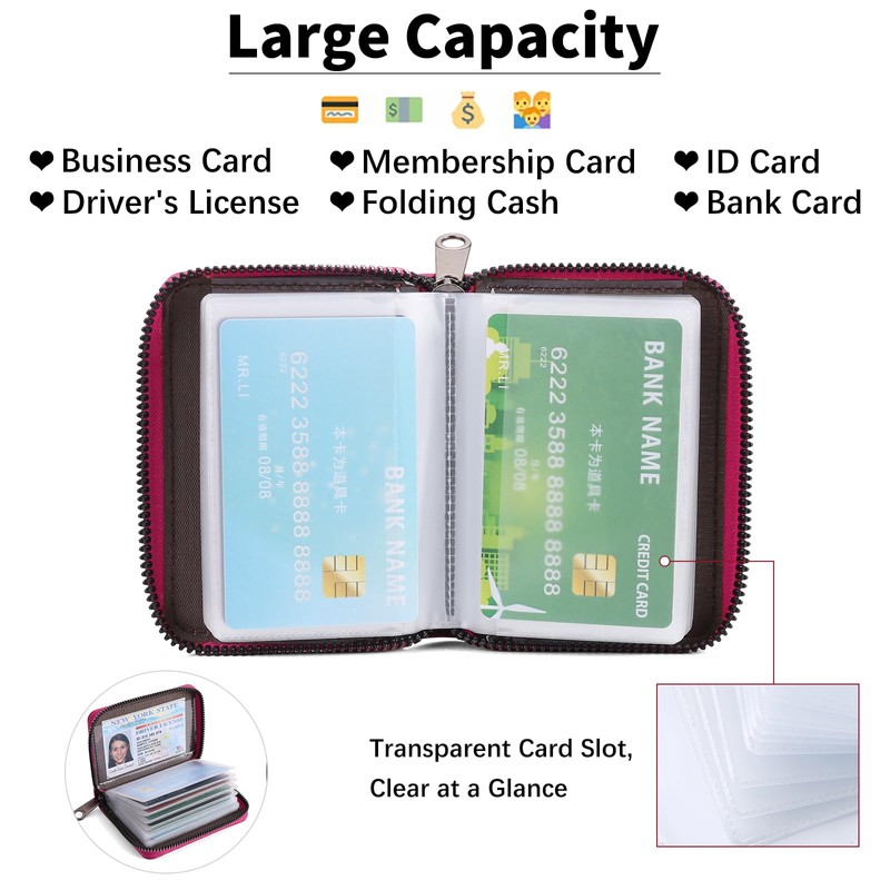 SENDEFN Women's Credit Card Holder Small Leather Card Case Compact