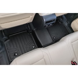 SMARTLINER All Weather Custom Fit Black 2nd Row Floor Mat Liner Set Compatible with 2022+ Jeep Grand Cherokee