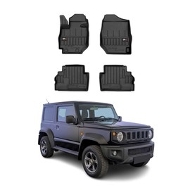 OMAC Premium Floor Mats for Suzuki Jimny 2019-2024 Car Mats All Weather 3D Custom Fit Rubber Mat Waterproof Odorless TPE Floor Liners Laser Measured Non-Slip (Black)