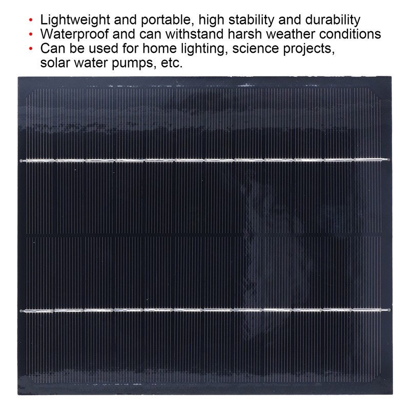 Solar Panel Waterproof 6W 12V DIY Solar Panel for Solar