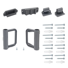 WOMHOM Retractable Mesh Baby Gate Hardware Replacement Parts Kit for Dog Gate Full Set Wall Mounting Accessories Brackets Anchors and Screws Grey