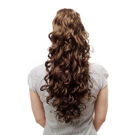 WIG ME UP - N310-10 Hairpiece ponytail extension very long massive volume voluminous curly amazing curls kinks medium gold brown 23inch