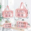5PCS Clear Toiletry Bag, Wash Bag, Clear PU Makeup Bag,