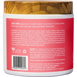 RAW SUGAR, Exfoliante Corporal Reparador a Base de Azúcar, Hidrata la Piel, con Sandía y Menta Fresca, Prensado en Frío, Vegano, Libre de Sulfatos y Parabenos, 425 g