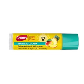 Carmex, Bálsamo Labial Hidratante Daily Care Tropicalcolada, Protege y Suaviza, Resiste al Agua, con Protección Solar FPS 15, 4.25 gr