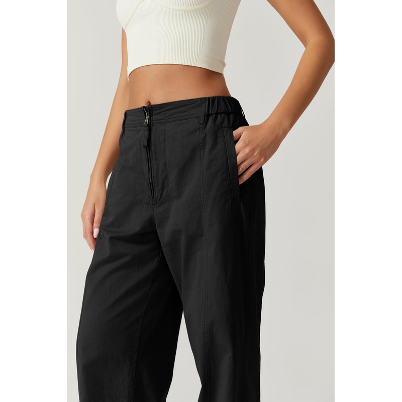 QINSEN Wide Leg Palazzo Pants for Women High Waist Zip