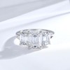 Jaransheti Moissanite Engagement Ring For Women 3ct Emerald Cut 3-Stone