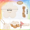 Whaline 50Pcs 3 Inch Wood Flower Cutouts Unfinished Wooden Boho