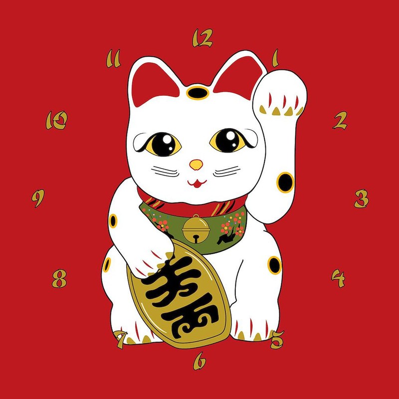 CafePress Maneki Neko Cat Unique Decorative 10" Wall Clock