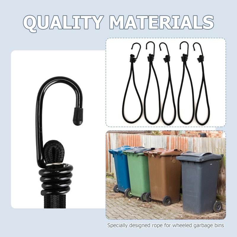 5 Pcs Wheelie Bin Locks, 55 cm Black Universal Heavy
