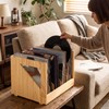 Briwooody 85 Records Wood Vinyl Record Storage with Handles for