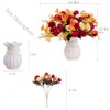 LESING Artificial Fake Flowers with Vase Silk Artificial Roses Wedding