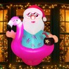 Lunmon 4 FT Christmas Window Inflatable Blow Up Hawaiian Santa