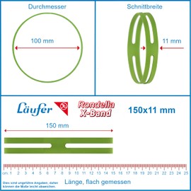 Läufer 59079 Rondella X-Band, Elastic Cross Bands, Rubber Bands 150 x 11 mm, Diameter 100 mm, 500 g Box, Assorted Colours