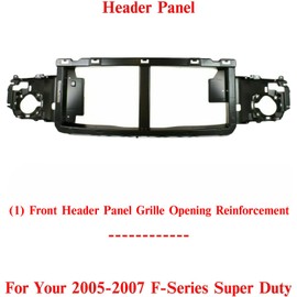 US AUTO PARTS PLUS New Front Header Panel Grille Opening Reinforcement Direct Replacement For Ford F-250 F-350 F-450 F-550 Super Duty 2005-2007 FO1221135 FO1220240 6C3Z8A284A