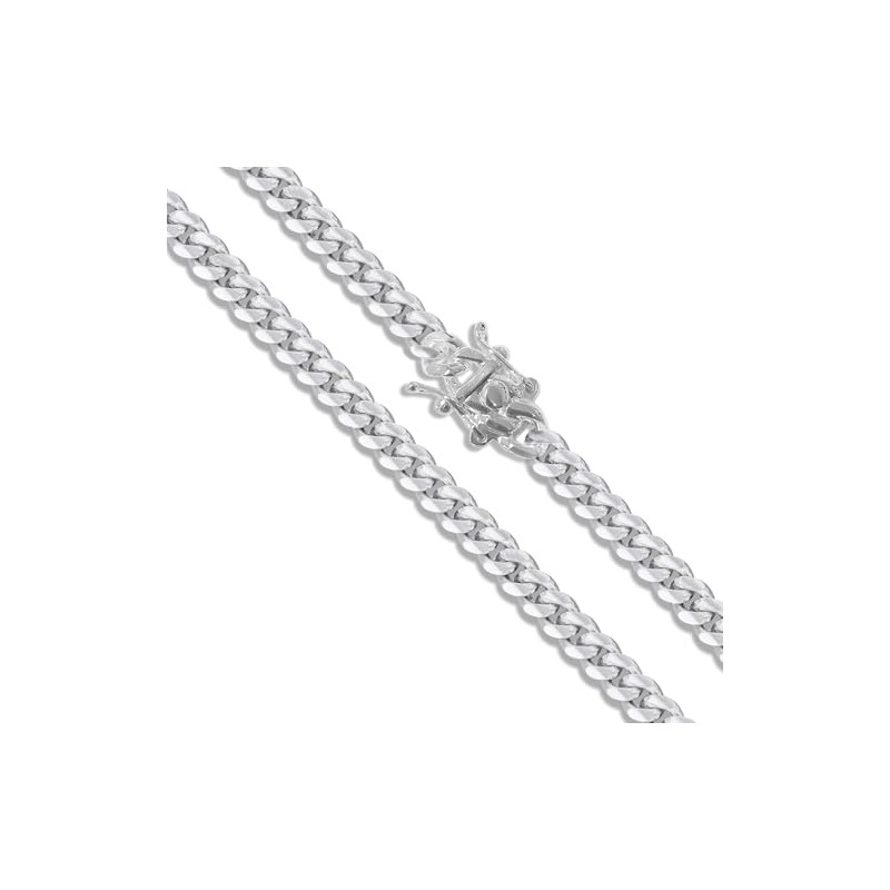 Sterling Silver Solid Miami Cuban Link Chain 5.7mm 925 Italy