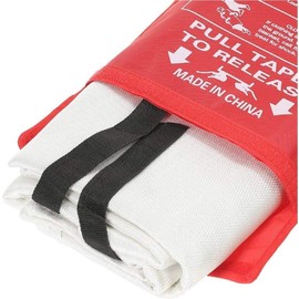 Fire Blanket Easy & Quick Unfolding Emergency Fire Blanket Large Fire Blanket For Home, Kitchen, Garage, Office, Caravan, Car, Warehouse 1m x 1m Soft Case Fire Blanket HTUK®