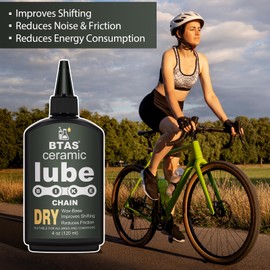BTAS Dry Bike Chain Wax Lube 4 oz for Road,Mountain Bike,MTB & Bicycle Chain Lubricant Oil with Ceramic Nanoparticle and PTFE (Teflon)