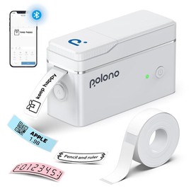 P31S Bluetooth Thermal Label Printer, Wireless Mini Sticker Printer with Tape, for Study Notes, Barcode,Memos, Fillers, TikTokShopBacktoSchool:_White + 1 Roll