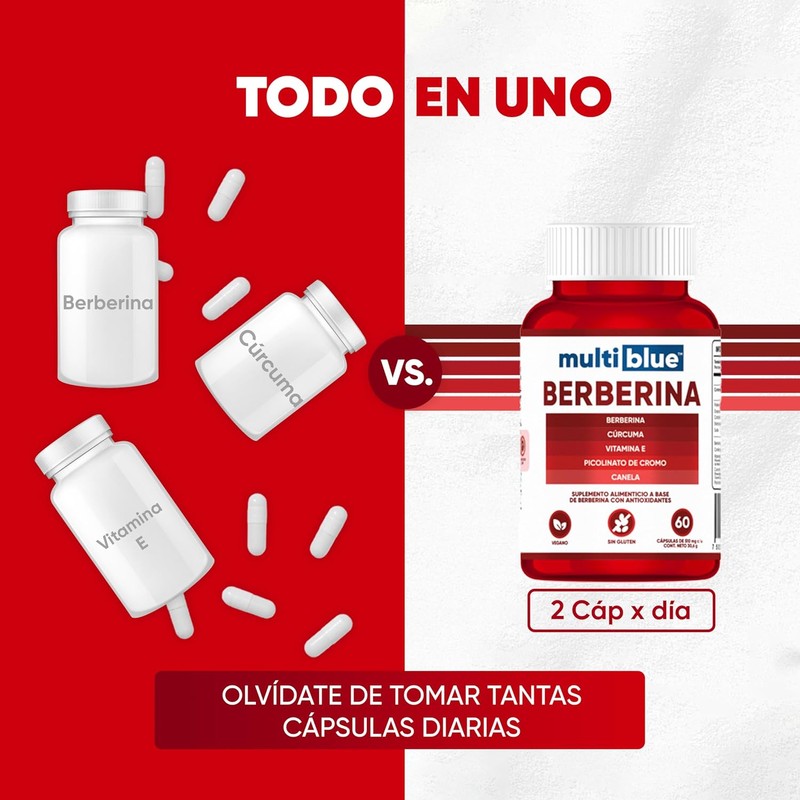 MULTIBLUE Berberine Complex with Turmeric, Cinnamon & Chromium - Cardiovascular